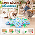İnteraktif Kedi Oyuncağı - Otomatik Hareketli Tüy Saklambaç Oyun Matı